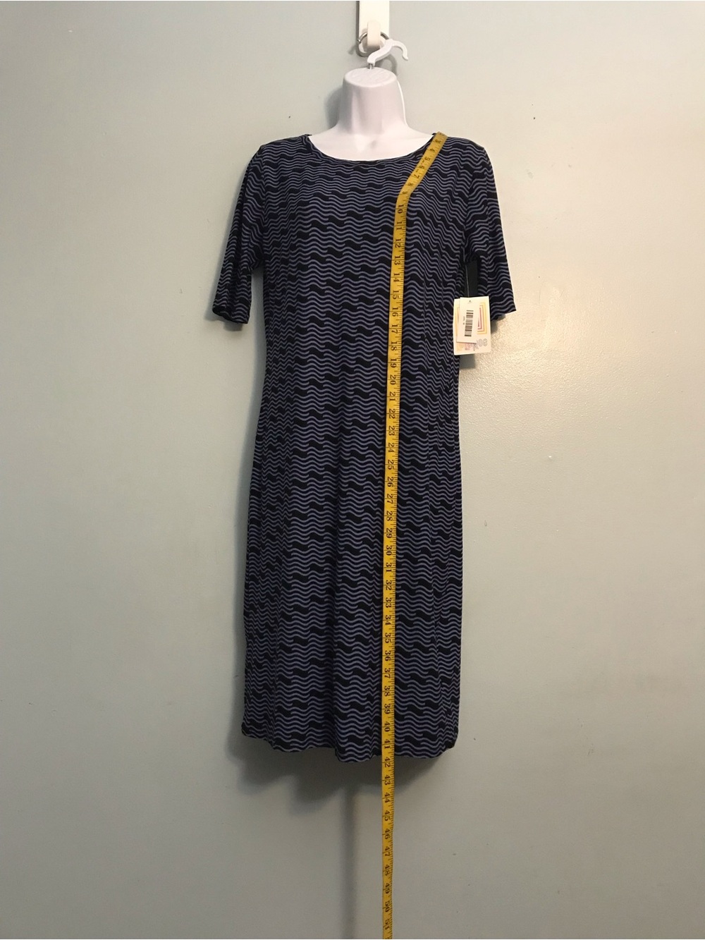 LuLaRoe Black and Gray Striped dress